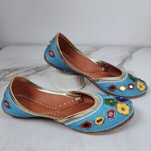 Unbranded Punjabi Formal Juttis Indian Wedding Bridal Flat Ladies Mojari, Sz 9.5